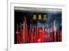 Burning Incense in the Temple of Three Kingdoms, Wuhou Memorial, Chengdu, Sichuan, China-William Perry-Framed Photographic Print