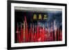 Burning Incense in the Temple of Three Kingdoms, Wuhou Memorial, Chengdu, Sichuan, China-William Perry-Framed Photographic Print