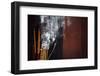 Burning incense sticks, Taoist temple, Emperor Jade Pagoda (Chua Phuoc Hai)-Godong-Framed Photographic Print