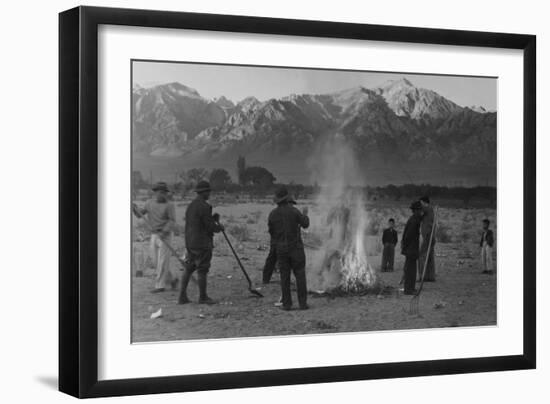 Burning Leaves, Autumn Dawn-Ansel Adams-Framed Art Print