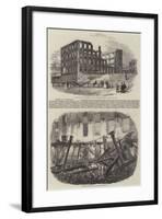 Burning of a Cotton-Mill-null-Framed Giclee Print