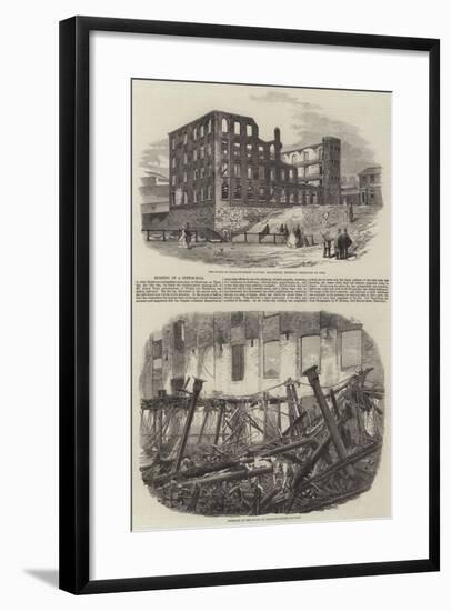 Burning of a Cotton-Mill-null-Framed Giclee Print