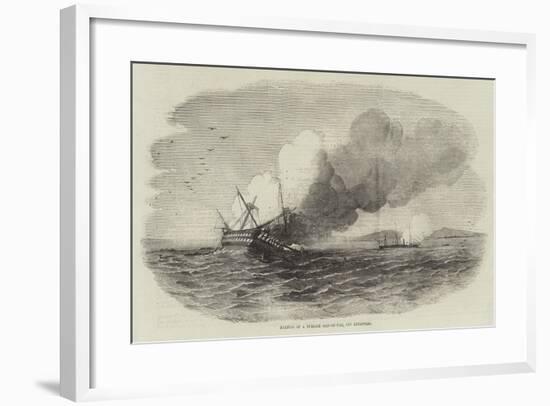 Burning of a Turkish Ship-Of-War, Off Eupatoria-null-Framed Giclee Print