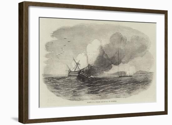 Burning of a Turkish Ship-Of-War, Off Eupatoria-null-Framed Giclee Print