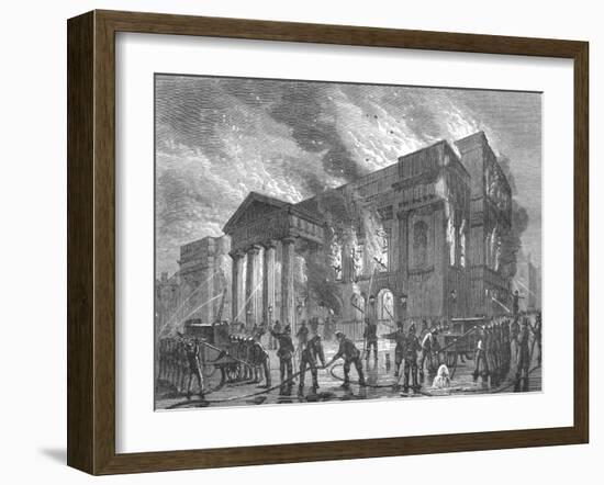 Burning of Covent Garden Theatre, 1856-null-Framed Giclee Print