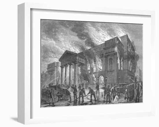 Burning of Covent Garden Theatre, 1856-null-Framed Giclee Print