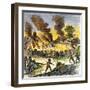 Burning of Deerfield, Massachusetts, during an Indian Attack, c.1704-null-Framed Giclee Print