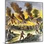 Burning of Deerfield, Massachusetts, during an Indian Attack, c.1704-null-Mounted Giclee Print