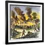 Burning of Deerfield, Massachusetts, during an Indian Attack, c.1704-null-Framed Giclee Print