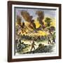 Burning of Deerfield, Massachusetts, during an Indian Attack, c.1704-null-Framed Giclee Print