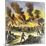 Burning of Deerfield, Massachusetts, during an Indian Attack, c.1704-null-Mounted Giclee Print