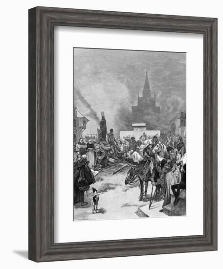 Burning of Hus-Alphonse Mucha-Framed Art Print