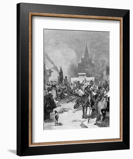 Burning of Hus-Alphonse Mucha-Framed Art Print