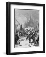 Burning of Hus-Alphonse Mucha-Framed Art Print