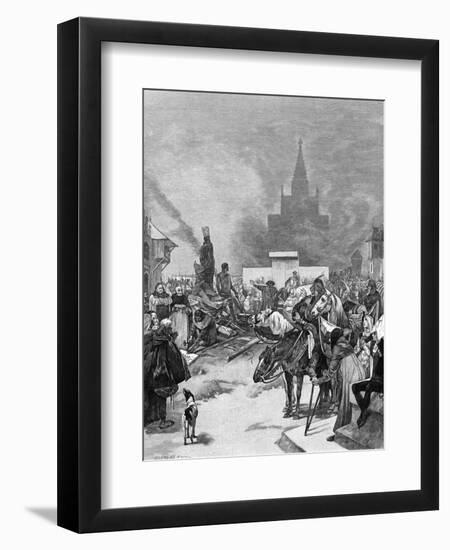 Burning of Hus-Alphonse Mucha-Framed Art Print