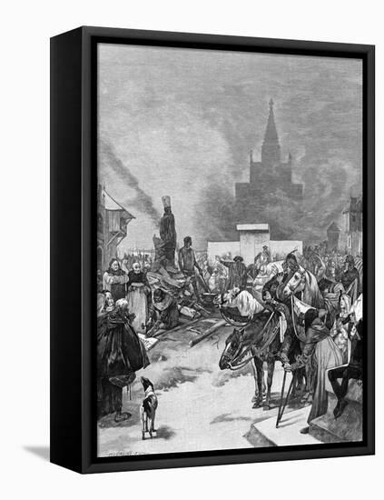 Burning of Hus-Alphonse Mucha-Framed Stretched Canvas