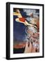 Burning of Lanka, 1913-K Venkatappa-Framed Giclee Print