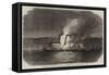 Burning of the American River Steamer Isaac Newton on Her Way from New York to Albany-null-Framed Stretched Canvas