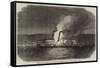 Burning of the American River Steamer Isaac Newton on Her Way from New York to Albany-null-Framed Stretched Canvas