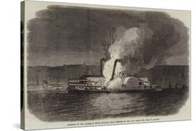 Burning of the American River Steamer Isaac Newton on Her Way from New York to Albany-null-Stretched Canvas