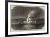 Burning of the American River Steamer Isaac Newton on Her Way from New York to Albany-null-Framed Giclee Print