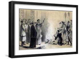 Burning of the Chinese Books, 3rd Century BC-JW Giles-Framed Giclee Print