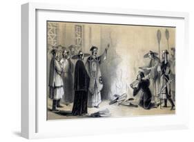Burning of the Chinese Books, 3rd Century BC-JW Giles-Framed Giclee Print