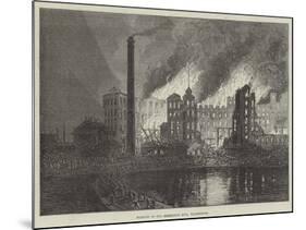 Burning of the Cockhedge Mill, Warrington-null-Mounted Giclee Print