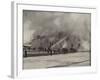 Burning of the Cold-Storage Warehouse-null-Framed Photographic Print