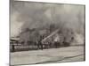 Burning of the Cold-Storage Warehouse-null-Mounted Photographic Print