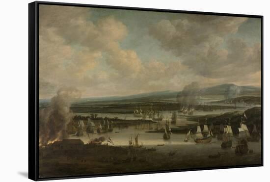Burning of the English Fleet at Chatham, June 1667, 1667-78-Willem Schellinks-Framed Stretched Canvas