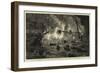 Burning of the French Ironclad Richelieu at Toulon-null-Framed Giclee Print