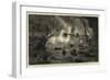 Burning of the French Ironclad Richelieu at Toulon-null-Framed Giclee Print