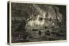 Burning of the French Ironclad Richelieu at Toulon-null-Stretched Canvas