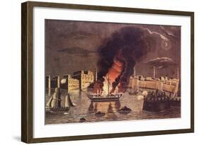 Burning of the Frigate 'Philadelphia', in the Harbour of Tripoli on 16th February 1804-null-Framed Giclee Print