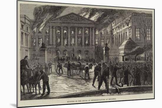 Burning of the House of Representatives at Brussels-null-Mounted Giclee Print