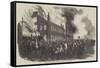 Burning of the Houses of Assembly, at Montreal-null-Framed Stretched Canvas