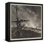 Burning of the Landing-Stage at Liverpool-Charles Robinson-Framed Stretched Canvas