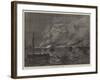 Burning of the Landing-Stage at Liverpool-null-Framed Giclee Print