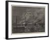 Burning of the Landing-Stage at Liverpool-null-Framed Giclee Print