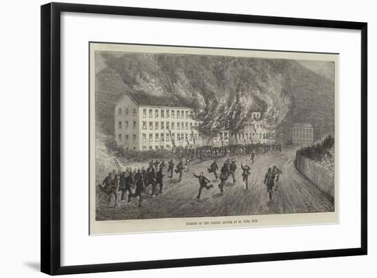 Burning of the Lunatic Asylum at St Pons, Nice-null-Framed Giclee Print