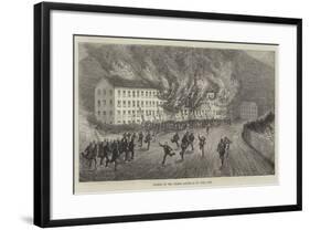 Burning of the Lunatic Asylum at St Pons, Nice-null-Framed Giclee Print