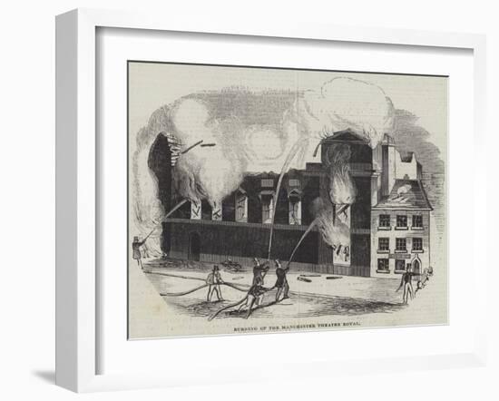 Burning of the Manchester Theatre Royal-null-Framed Giclee Print