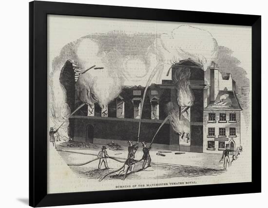 Burning of the Manchester Theatre Royal-null-Framed Giclee Print