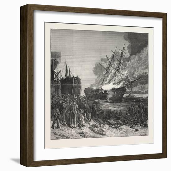 Burning of the Marine Society's Training-Ship the Warspite, Off Charlton, 1876-null-Framed Giclee Print