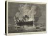 Burning of the Pacific Mail Company's Ship America, at Yokohama-null-Stretched Canvas