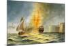 Burning Of The Philadelphia-Cdr. Eric C. C. Tufnell-Mounted Art Print