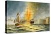 Burning Of The Philadelphia-Cdr. Eric C. C. Tufnell-Stretched Canvas