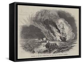 Burning of the Ship Robert Shaw, Off the Bill of Portland, 6 December-null-Framed Stretched Canvas