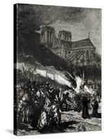 Burning of the Templars, Illustration from "L'Histoire de France" by Jules Michelet-Daniel Urrabieta Vierge-Stretched Canvas